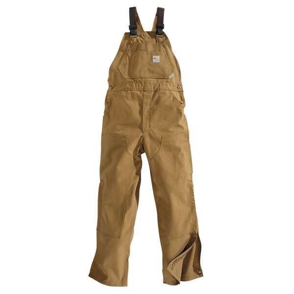 Carhartt Flame Resistant Bib Overalls - Brown 30-50